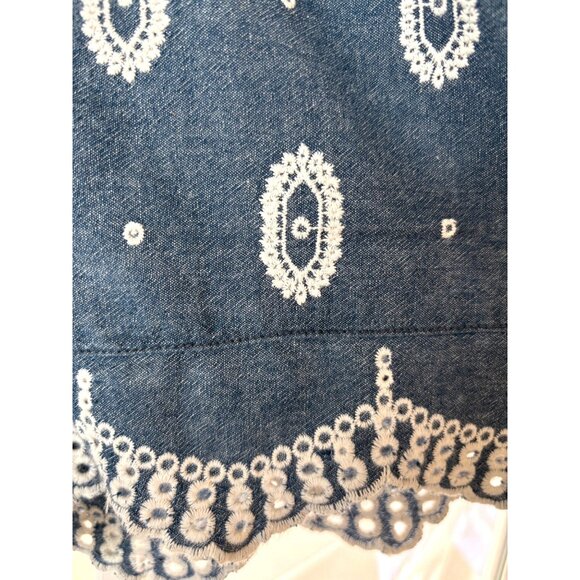 Anthropologie Ett:Twa Shorts Size Small Embroidered Scalloped Eyelet Pull On - Picture 4 of 7